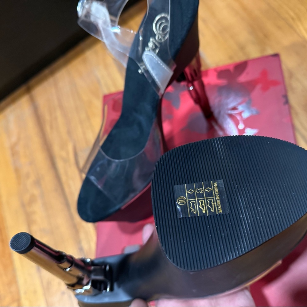 Pleaser Black Platform High Heel Sandals - Picture 5 of 6